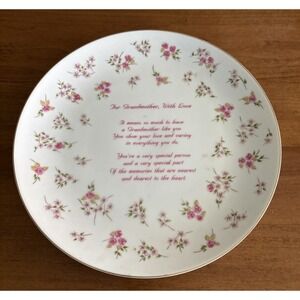 Vintage "For Grandmother w Love" Poem Porcelain Collector Plate Russ #4966 9.5"